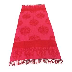 Cecchi e Cecchi Pink And Red Wool Scarf Shawl Double Sided Wool Made In Italy